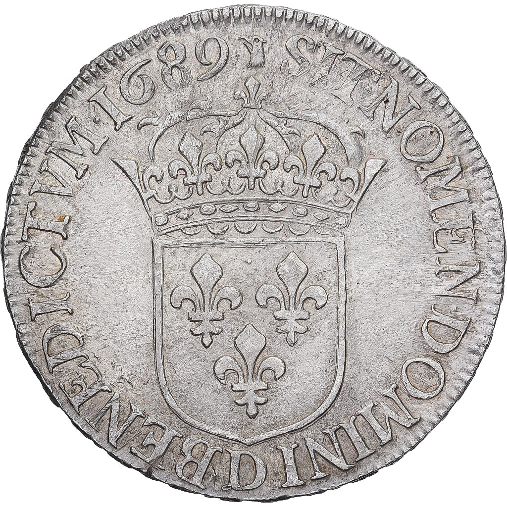 Francia, Louis XIV, Ecu au buste drapé à l'antique, 1689, Lyon, Argento, BB+