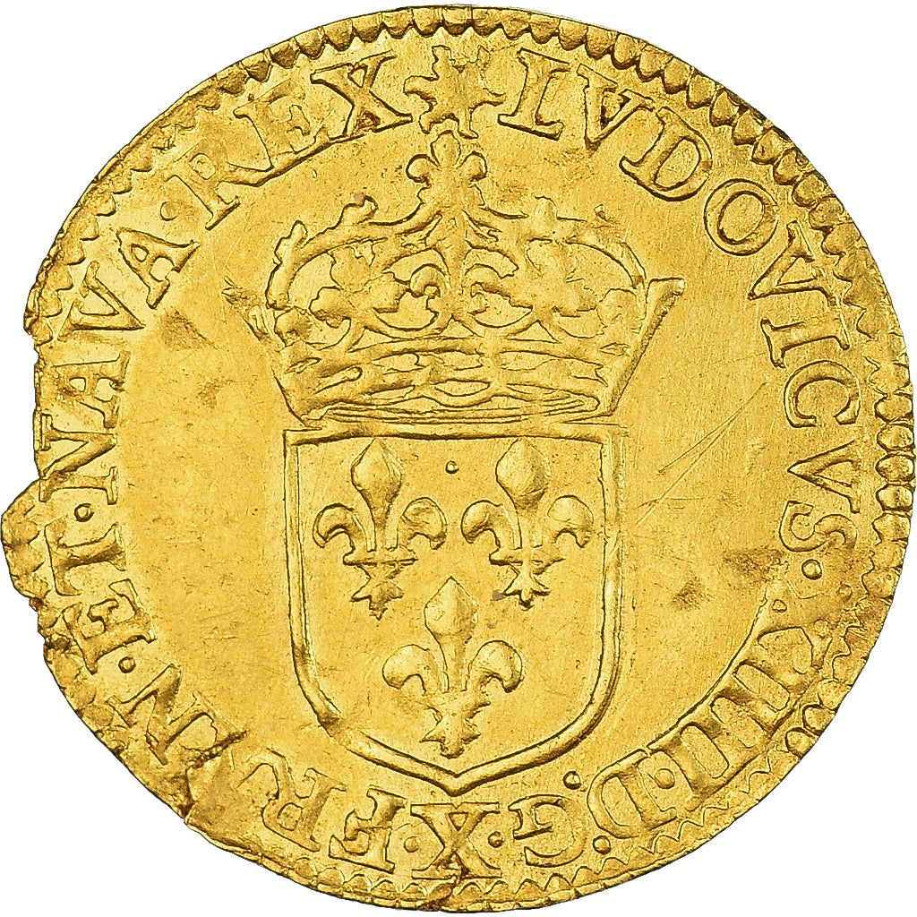 Frankreich, Louis XIV, 1/2 Écu d'or au soleil, 1644, Amiens, Gold, VZ