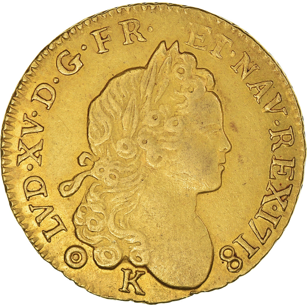 Francia, Louis XV, Louis d'or à la croix de chevalier, 1718, Bordeaux, Oro