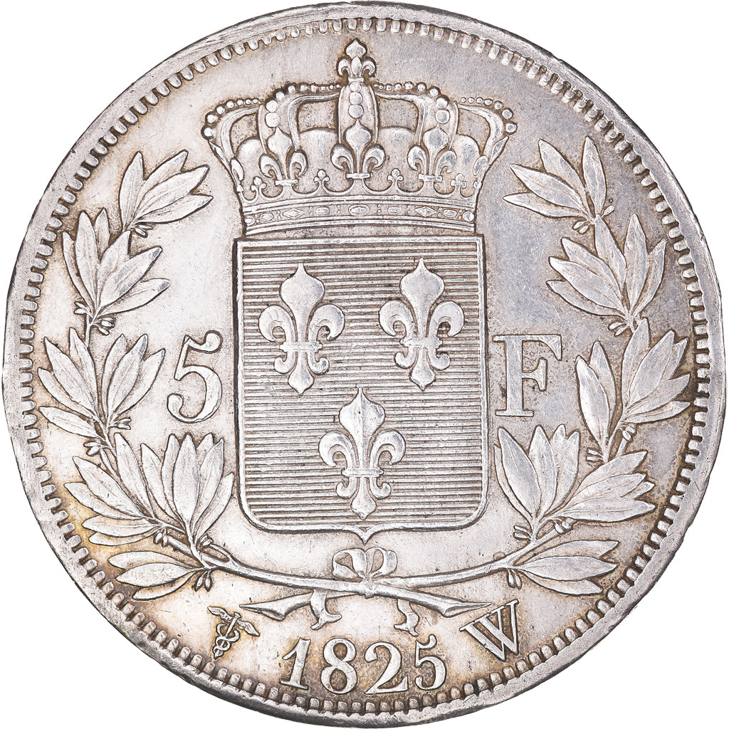 Coin, France, Charles X, 5 Francs, 1825, Lille, AU(50-53), Silver, KM:720.13, Le
