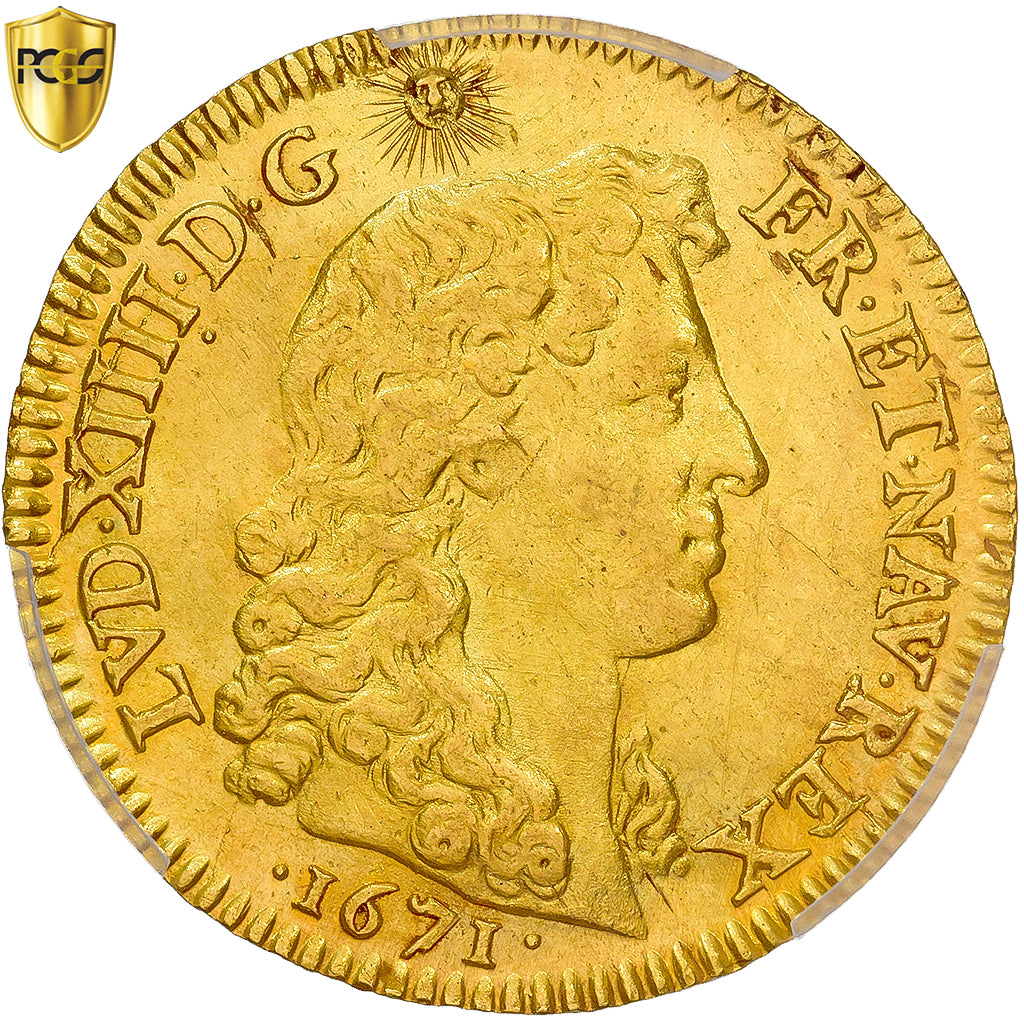 Frankreich, Louis XIV, Louis d'Or, Louis d'or à la tête nue, 1671, Paris