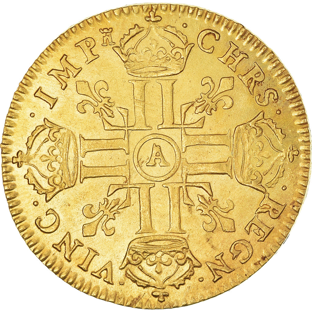 França, Louis XIV, Louis d'Or, Louis d'or à la tête nue, 1671, Paris