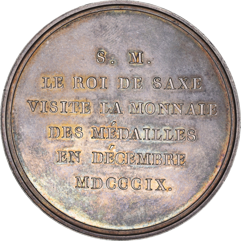 France, Médaille, Frédéric-Auguste I, Le Roi de Saxe visite la Monnaie de Paris