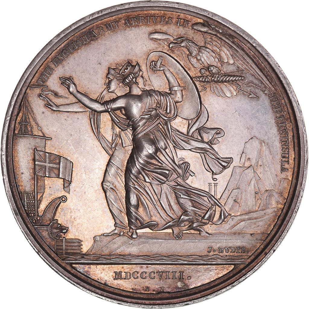 Gran Bretagna, medaglia, Duke of Wellington, Landing in Spain, 1808, Mudie /