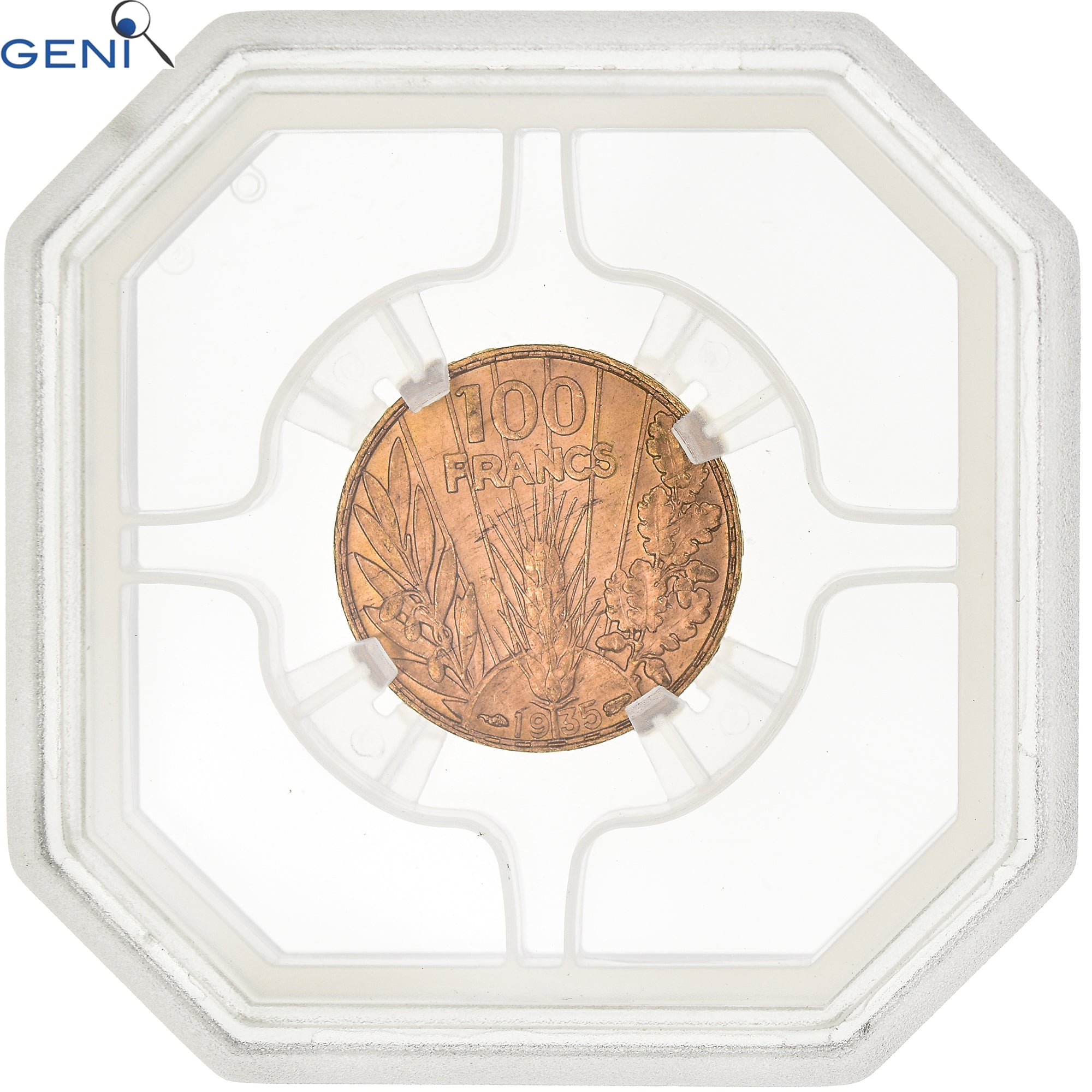 Coin, France, Bazor, 100 Francs, 1935, Paris, GENI, MS63, MS(63), Gold, KM:880