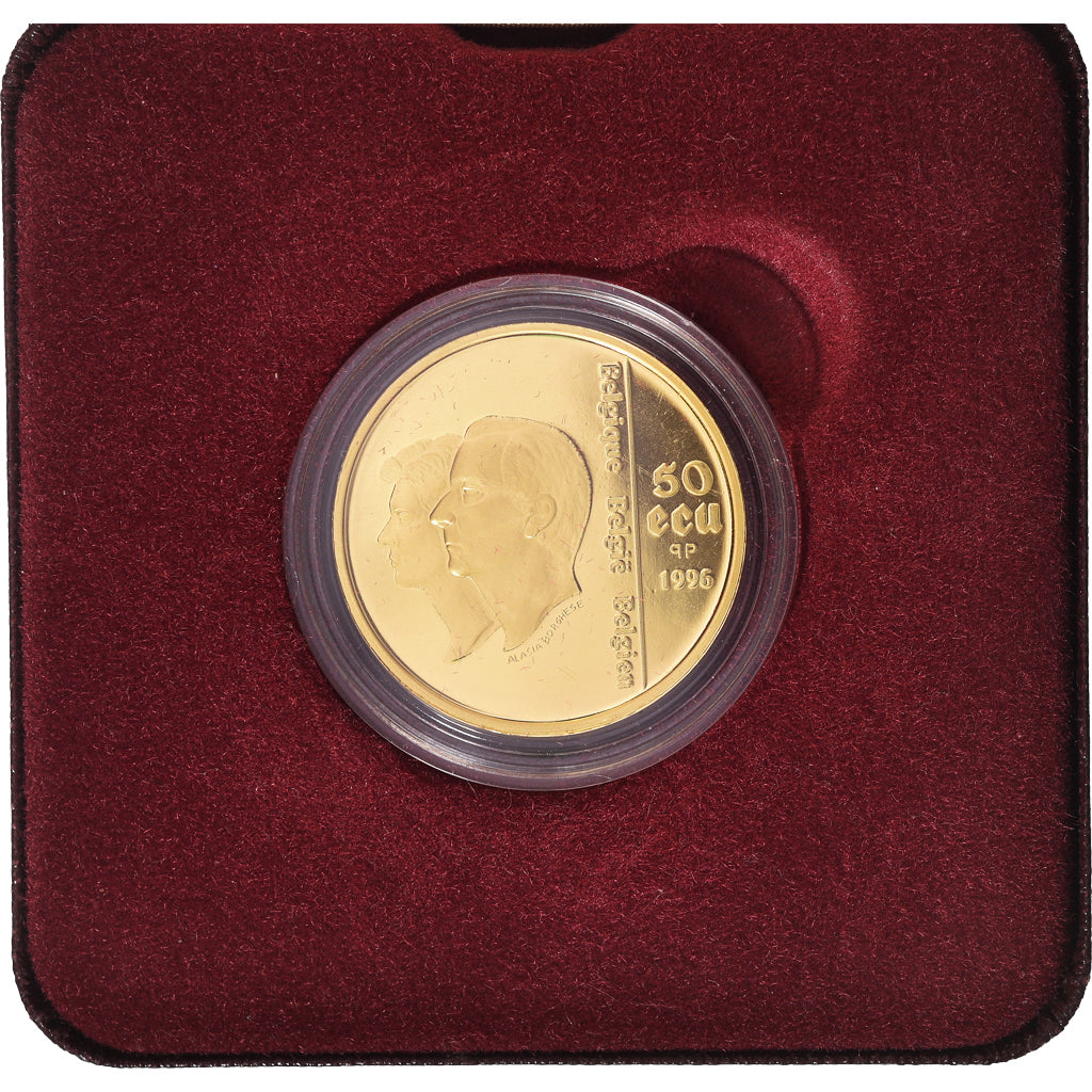 Bélgica, ALbert II & Paola, 50 Écu, 1/2 Oz, 50 years UNICEF, 1996, Brussels