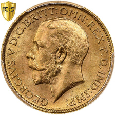 British India, George V, Sovereign, 1918, Bombay, Gold, PCGS, MS65, KM:525A