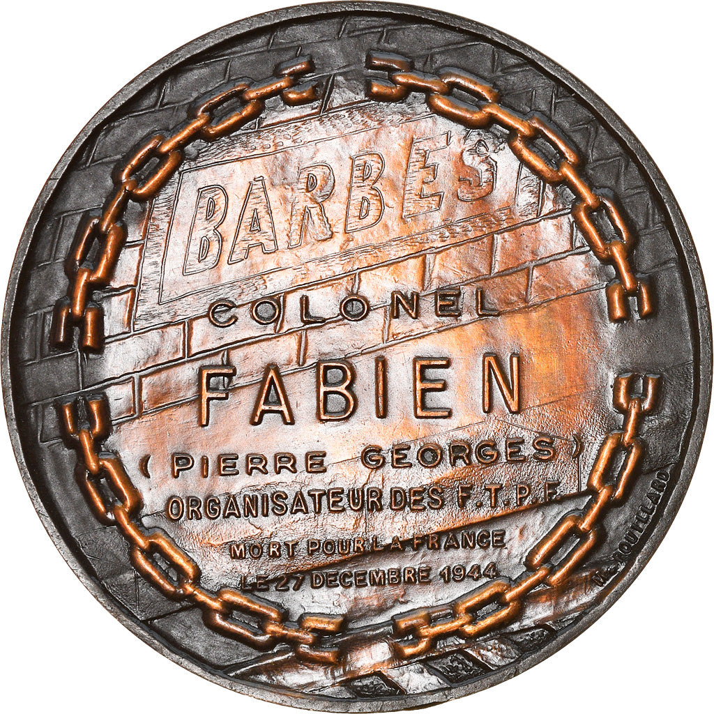 France, Médaille, Colonel Fabien, Organisateur des F.T.P.F, WAR, 1966