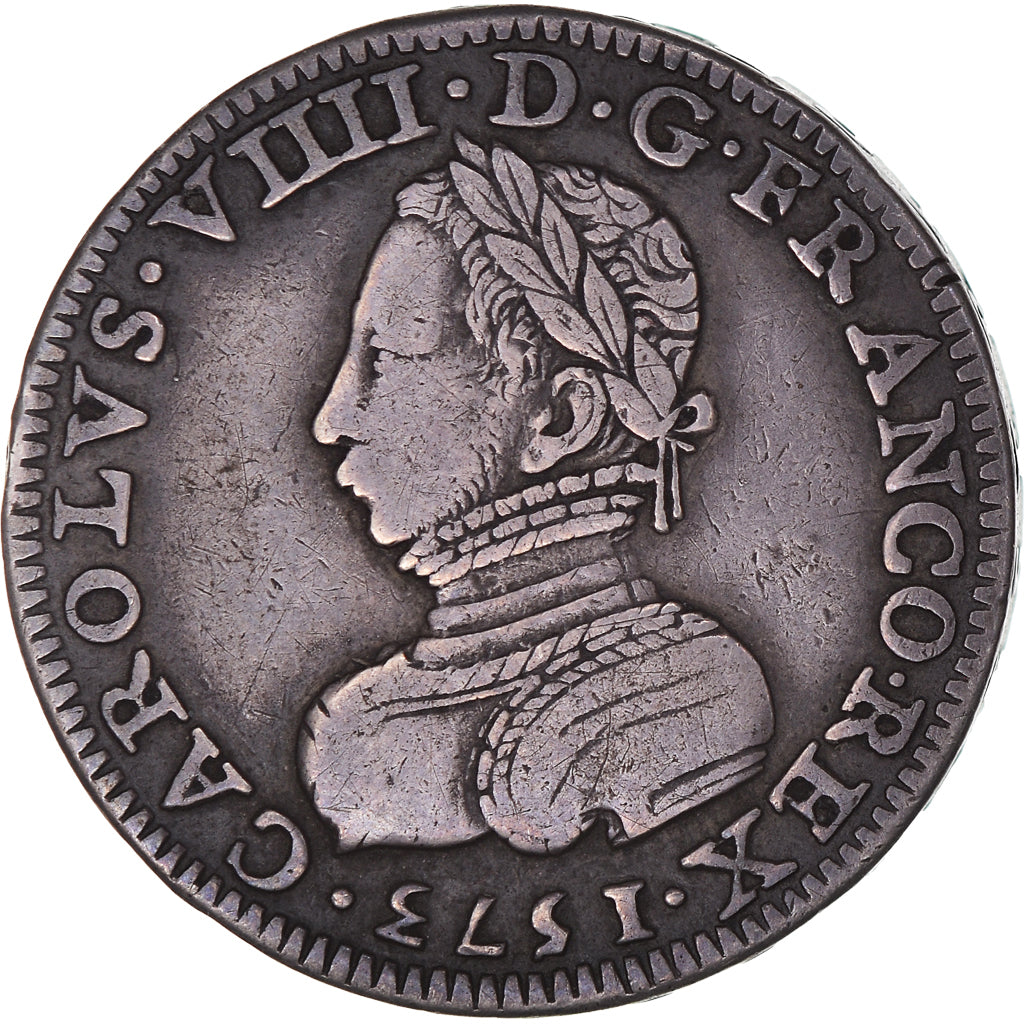 Coin, France, Charles IX, Piéfort, 1/2 Teston, 1573, Paris, EF(40-45), Silver