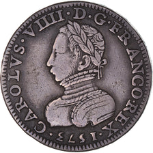 Coin, France, Charles IX, Piéfort, 1/2 Teston, 1573, Paris, EF(40-45), Silver