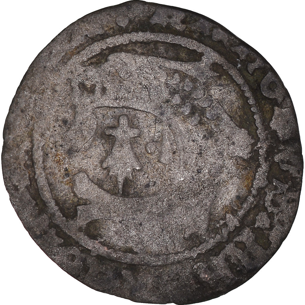 Coin, France, Charles VIII, Liard au dauphin de Bretagne, Rennes, VF(30-35)