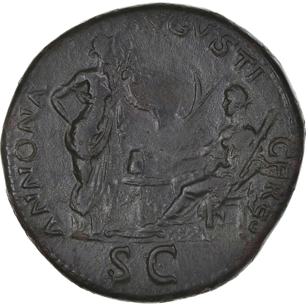 Nero, Sesterzio, 62-68, Lyon - Lugdunum, Bronzo, BB, RIC:430