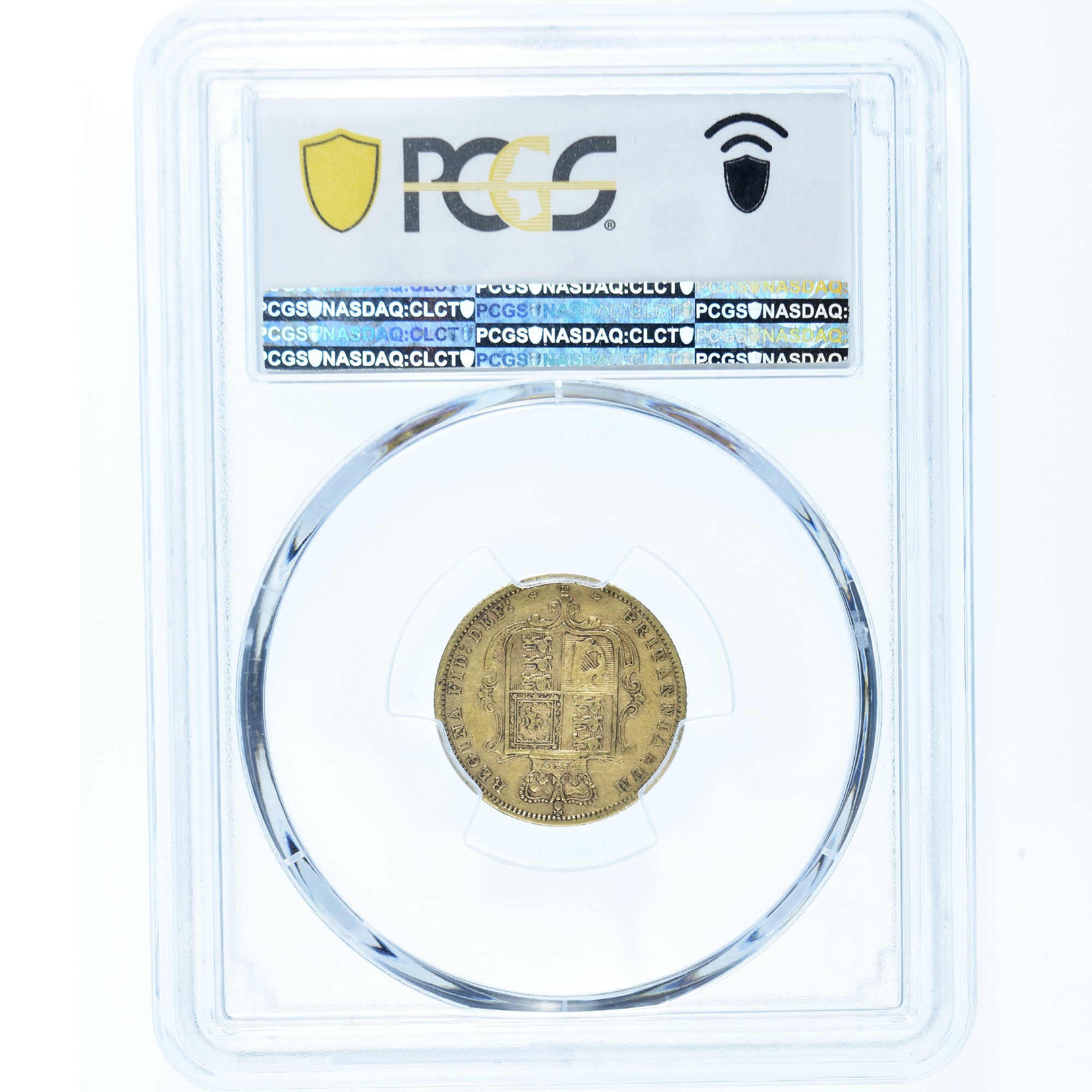 Australia, Victoria, 1/2 Sovereign, 1877, Melbourne, Wide Ribbon, Oro, PCGS