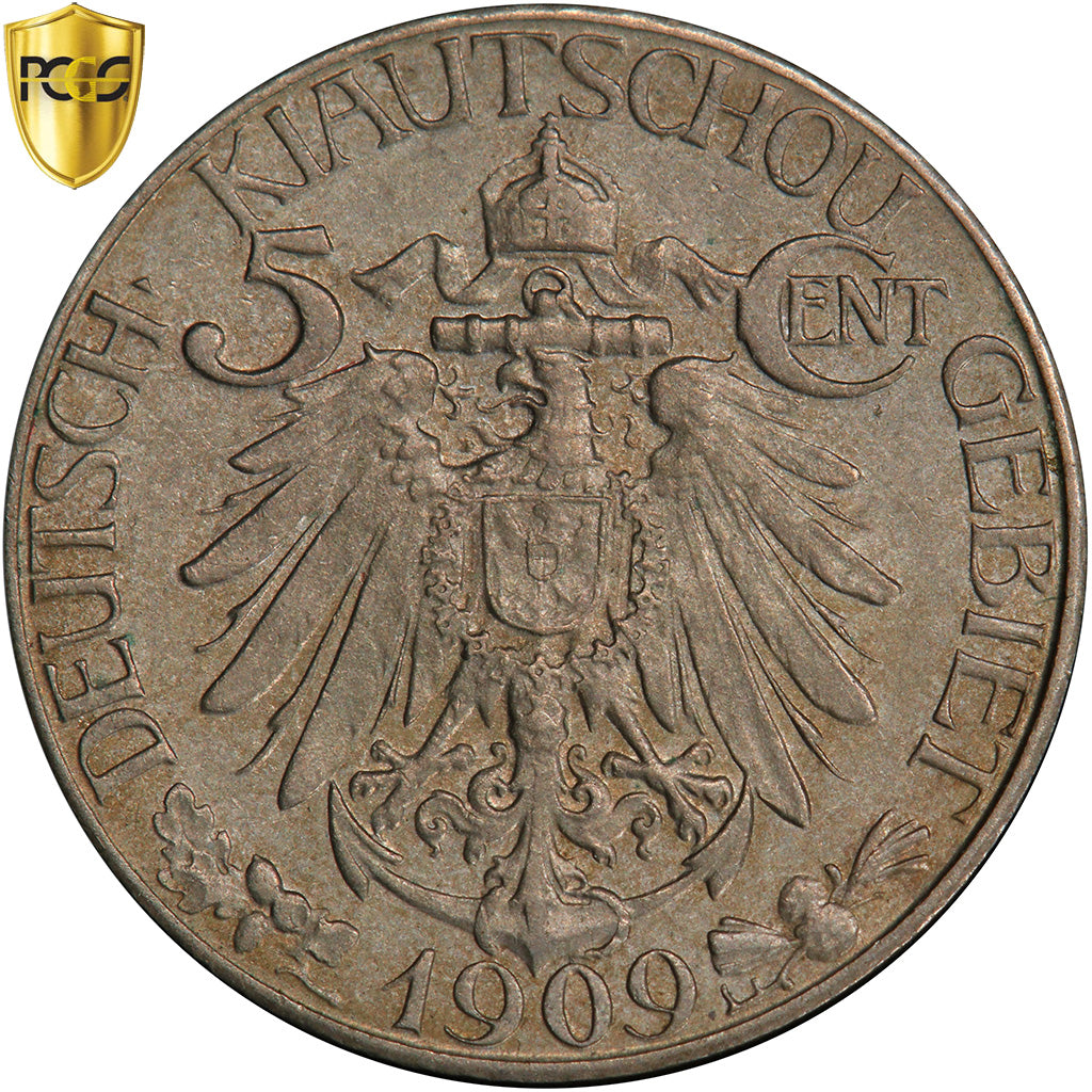Kiau Chau Wilhelm II, 5 Cents, 1909, Berlin, Copper-nickel, PCGS, MS62, KM:1
