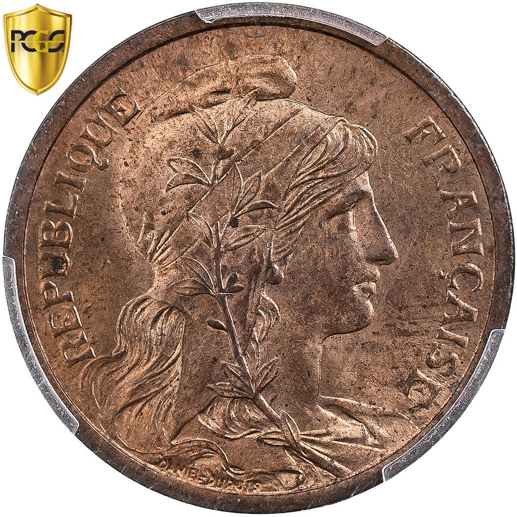 Frankreich, 2 Centimes, Daniel-Dupuis, 1899, Paris, Bronze, PCGS, MS64RB
