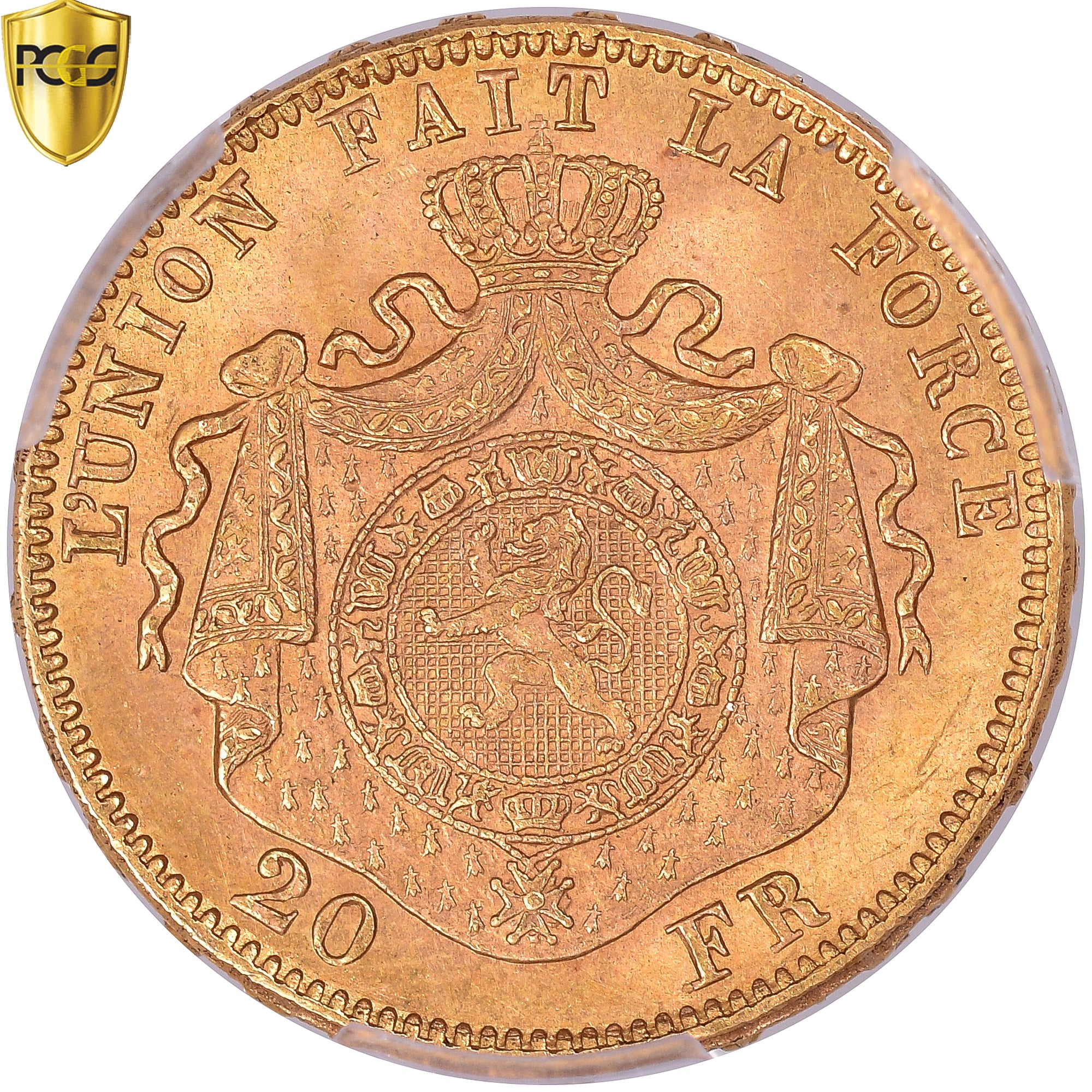 Belgique, Leopold II, 20 Francs, 1875, Bruxelles, Or, PCGS, MS65, KM:37