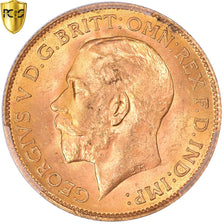 Grã-Bretanha, George V, 1/2 Sovereign, 1914, London, Dourado, PCGS, MS64
