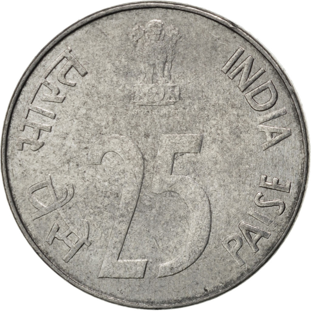 Münze, INDIA-REPUBLIC, 25 Paise, 2000, VZ, Stainless Steel, KM:54
