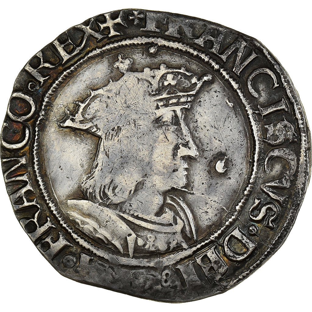 France, François Ier, Teston du Dauphiné, Cremieu, Silver, VF(30-35)