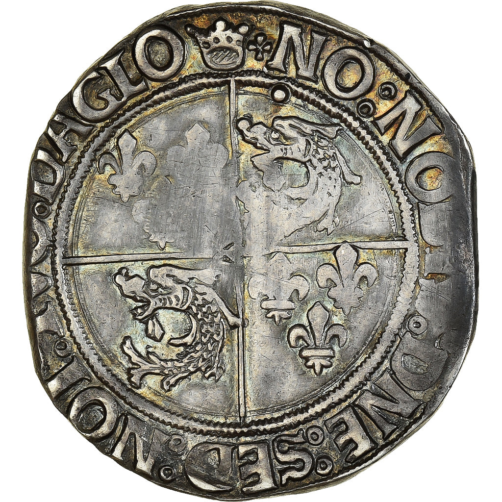 France, François Ier, Teston du Dauphiné, Cremieu, Silver, VF(30-35)