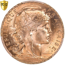 France, 20 Francs, Marianne, 1912, Paris, Or, PCGS, MS66, Gadoury:1064a