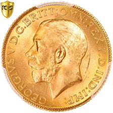 Great Britain, George V, Sovereign, 1925, Gold, PCGS, MS65, Spink:3996, KM:820