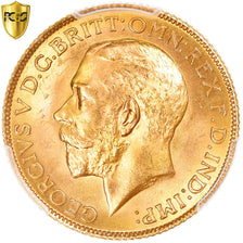 Grã-Bretanha, George V, Sovereign, 1925, Dourado, PCGS, MS66, Spink:3996