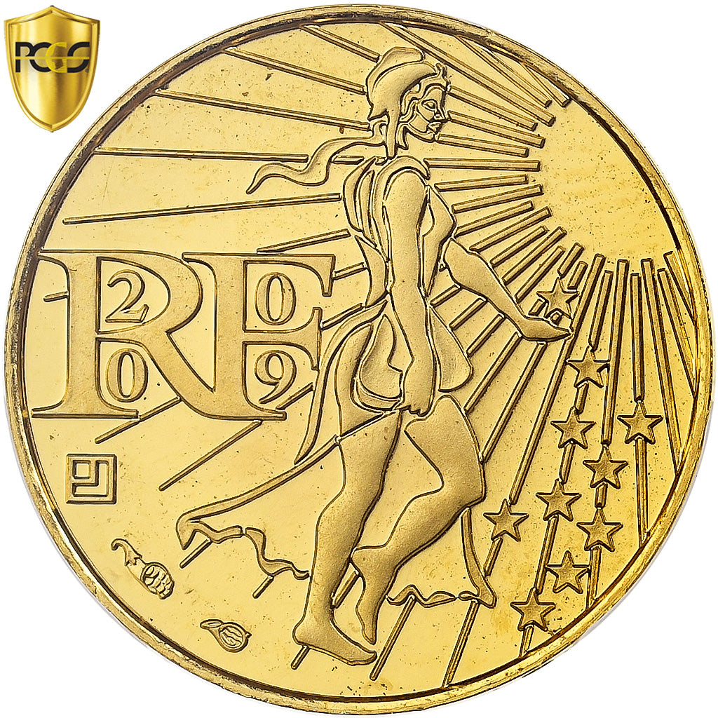 France, 100 Euro, Semeuse, BU, 2009, MDP, Gold, PCGS, MS68, KM:1536