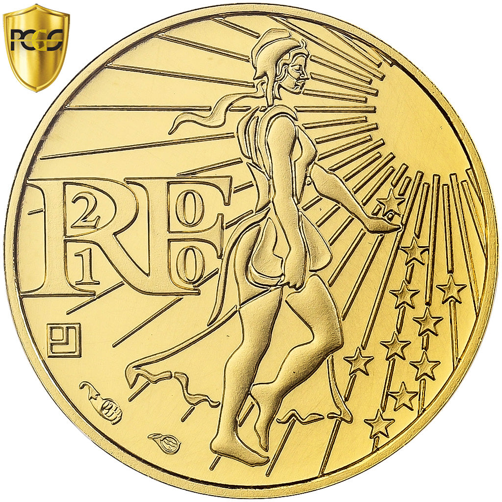 Frankrijk, 100 Euro, Semeuse, BU, 2010, MDP, Goud, PCGS, MS69, KM:1536