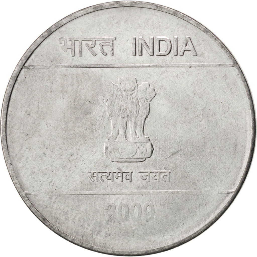 Coin, INDIA-REPUBLIC, 2 Rupees, 2009, MS(63), Stainless Steel, KM:327