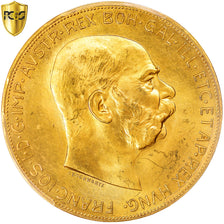 Austria, Franz Joseph I, 100 Corona, 1915, Vienne, Official restrike, Oro, PCGS