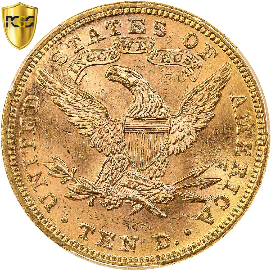 United States, 10 Dollars, Coronet Head, 1893, Philadelphia, Gold, PCGS, MS63