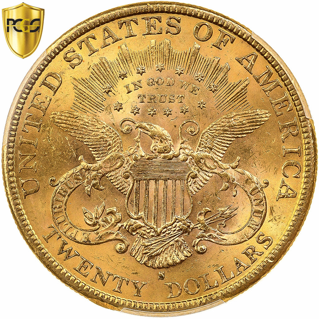 États-Unis, 20 Dollars, Liberty Head, 1898, San Francisco, Or, PCGS, MS62