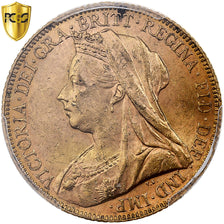 Grã-Bretanha, Victoria, Sovereign, 1899, London, Dourado, PCGS, MS61