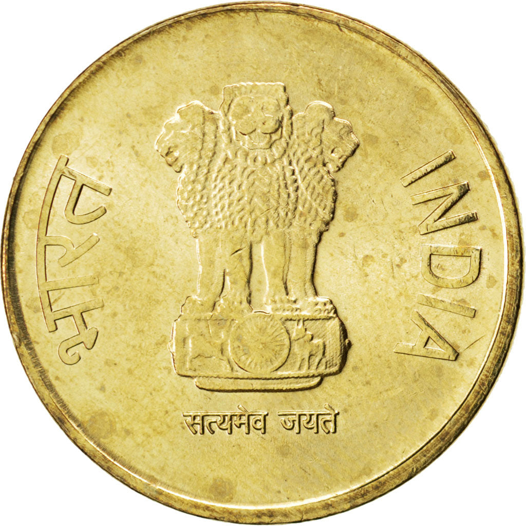 Coin, INDIA-REPUBLIC, 5 Rupees, 2011, MS(63), Nickel-brass, KM:399.2