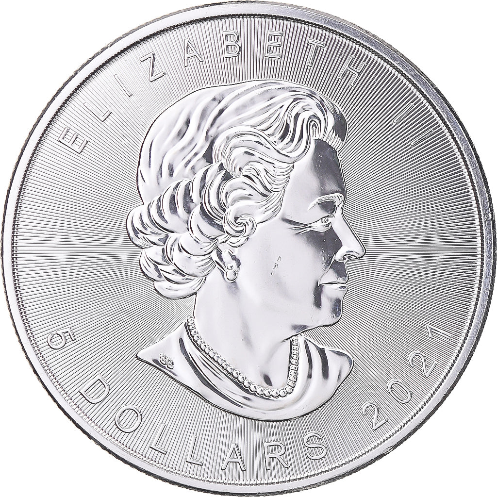 Coin, Canada, Elizabeth II, Mapple Leaf, 1 Oz, 5 Dollars, 2021, Royal Canadian