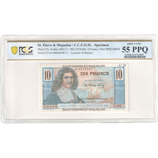 Saint Pierre and Miquelon, 10 Francs, Colbert, n.d. (1950-1960), O.00, Specimen