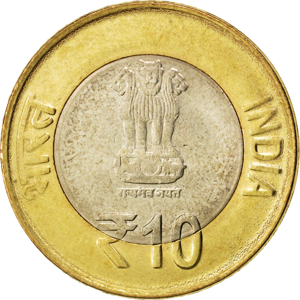 Coin, INDIA-REPUBLIC, 10 Rupees, 2012, MS(63), Bi-Metallic, KM:407