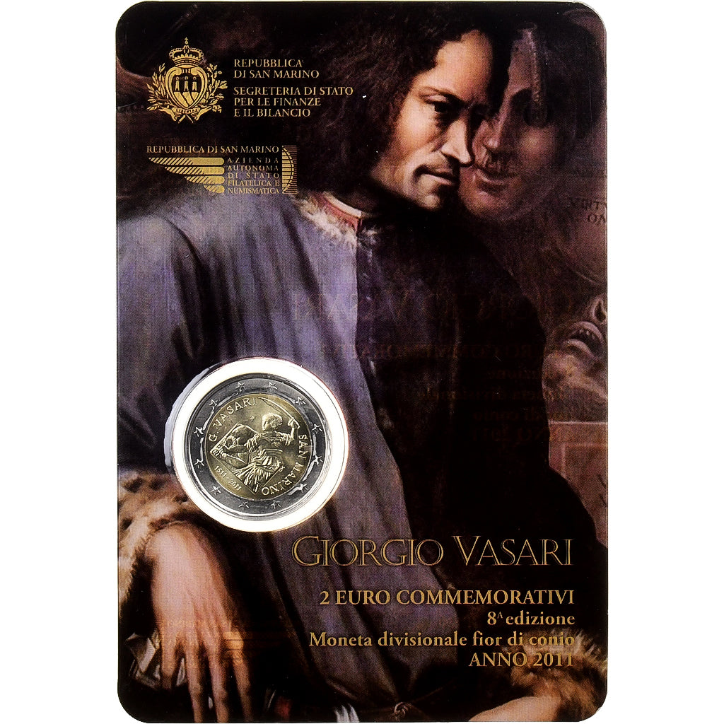 Saint Marin, 2 Euro, Giorgio Vasari, 2011, Rome, Bimétallique, FDC