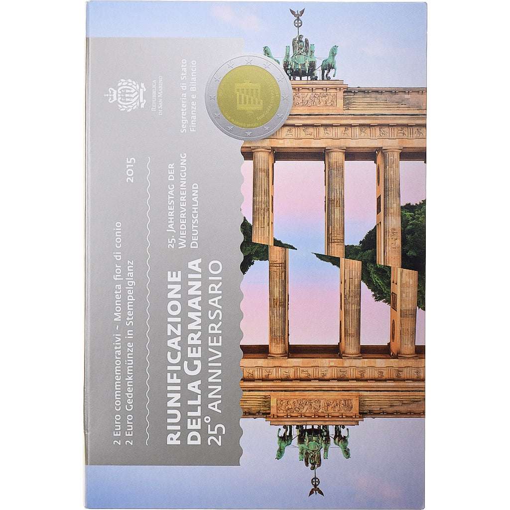 Saint Marin, 2 Euro, 25 ans - Réunification allemande, 2015, Rome, Bimétallique