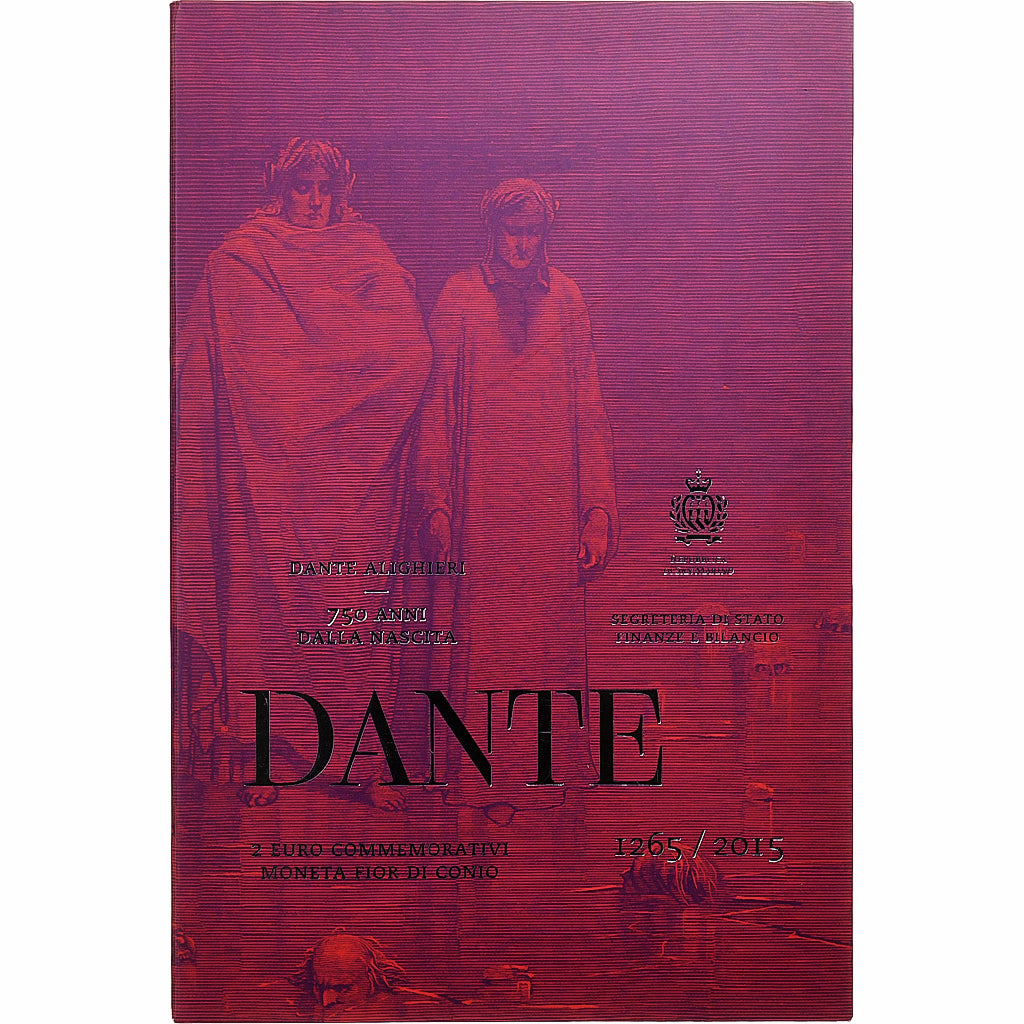 San Marino, 2 Euro, Dante Alighieri, 2015, Rome, Bimetallic, MS(65-70)