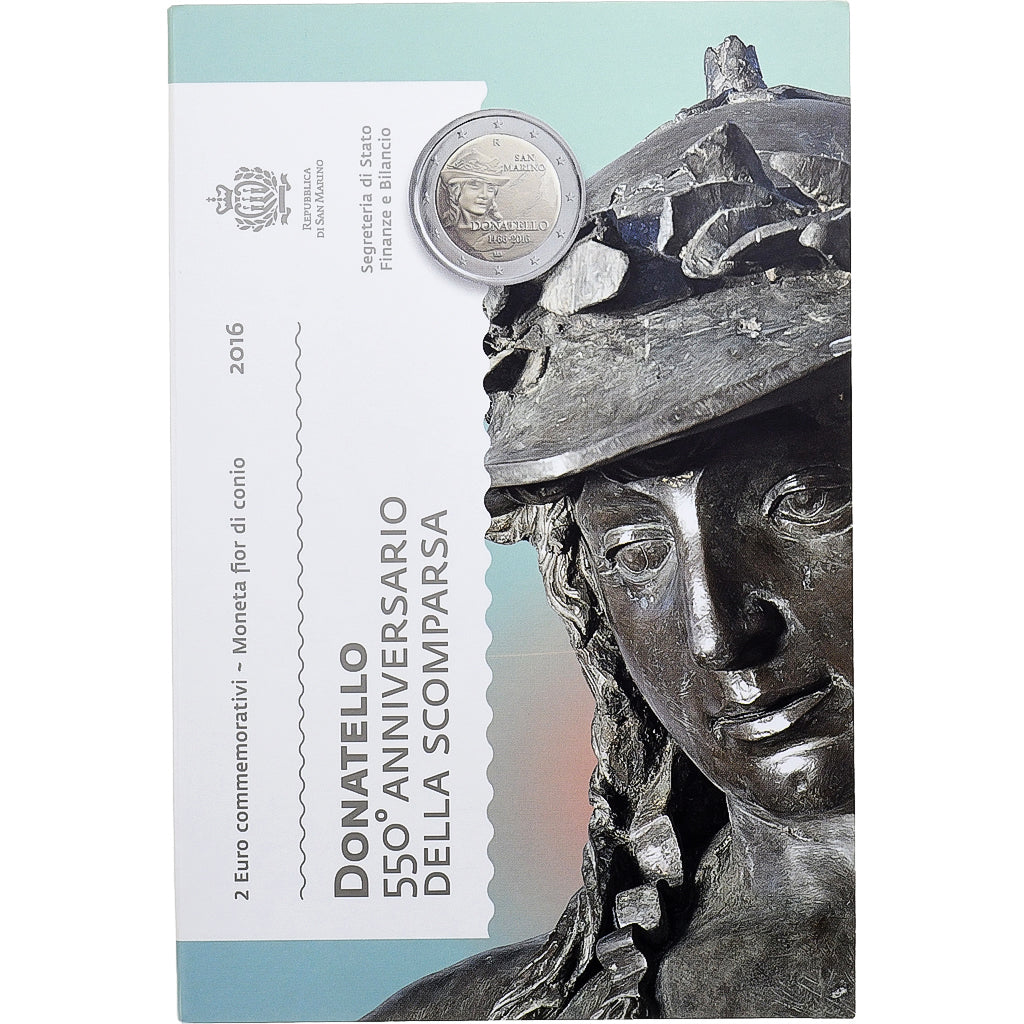 San Marino, 2 Euro, Donatello, 2016, Rome, Bimetálico, MS(65-70)
