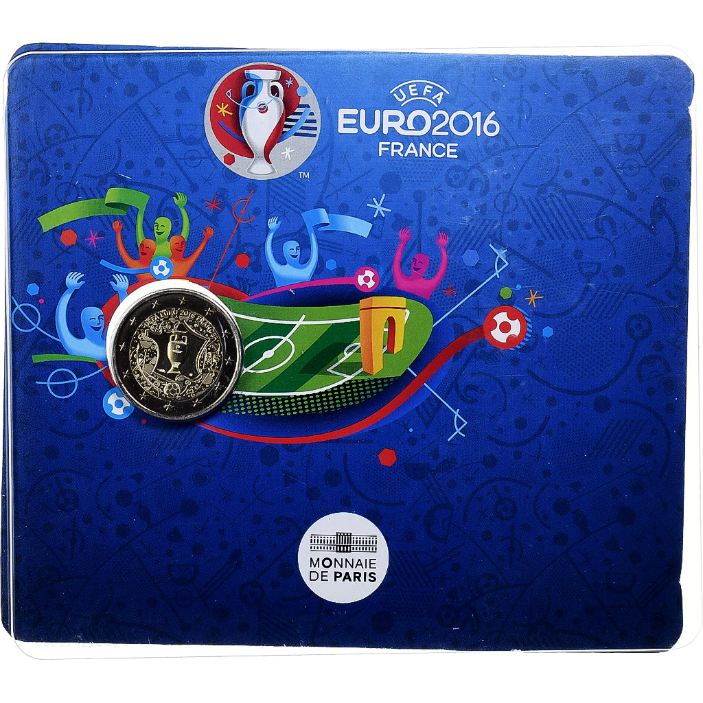 Francia, 2 Euro, UEFA Euro 2016, 2016, MDP, Bimetallico, FDC