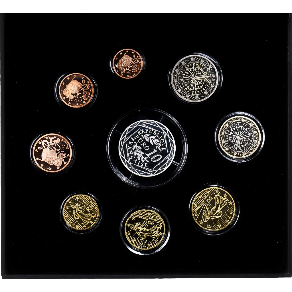 Francja, Coffret 1c. à 10€, Proof, 2015, MDP, ND, MS(65-70)