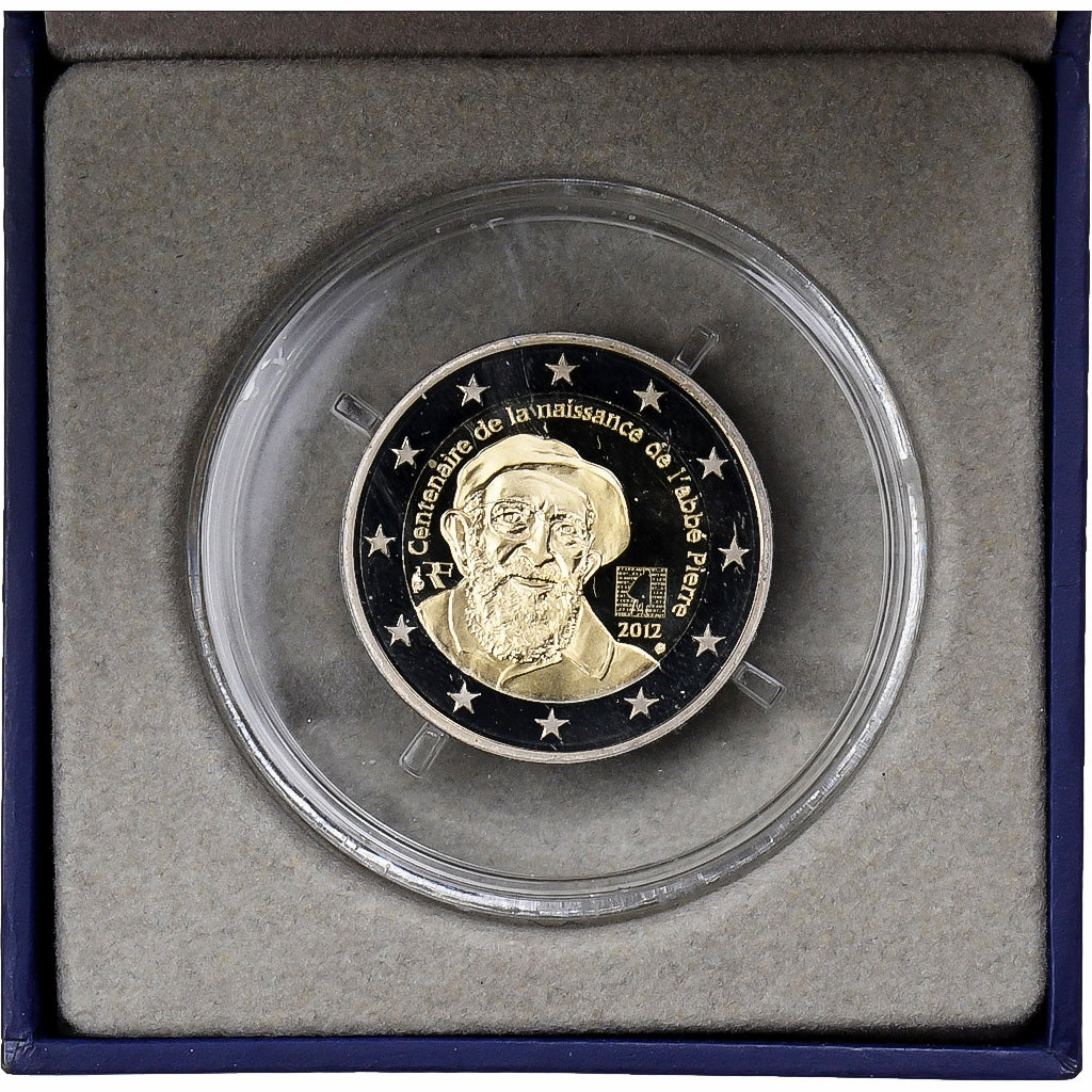 France, 2 Euro, Abbé Pierre, Proof, 2012, MDP, Bimetallic, MS(65-70)