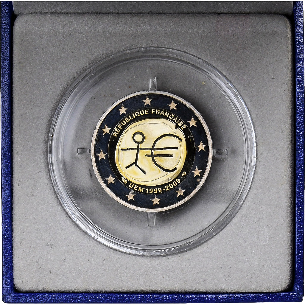 France, 2 Euro, 10 Years of EMU, Proof, 2009, MDP, Bimetallic, MS(65-70)