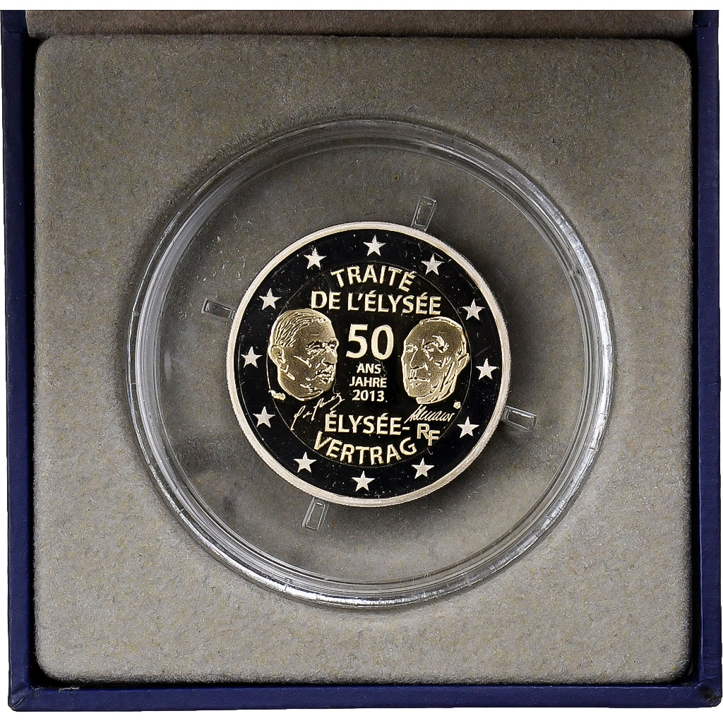 France, 2 Euro, Élysée Treaty, Proof, 2013, MDP, Bimetallic, MS(65-70)