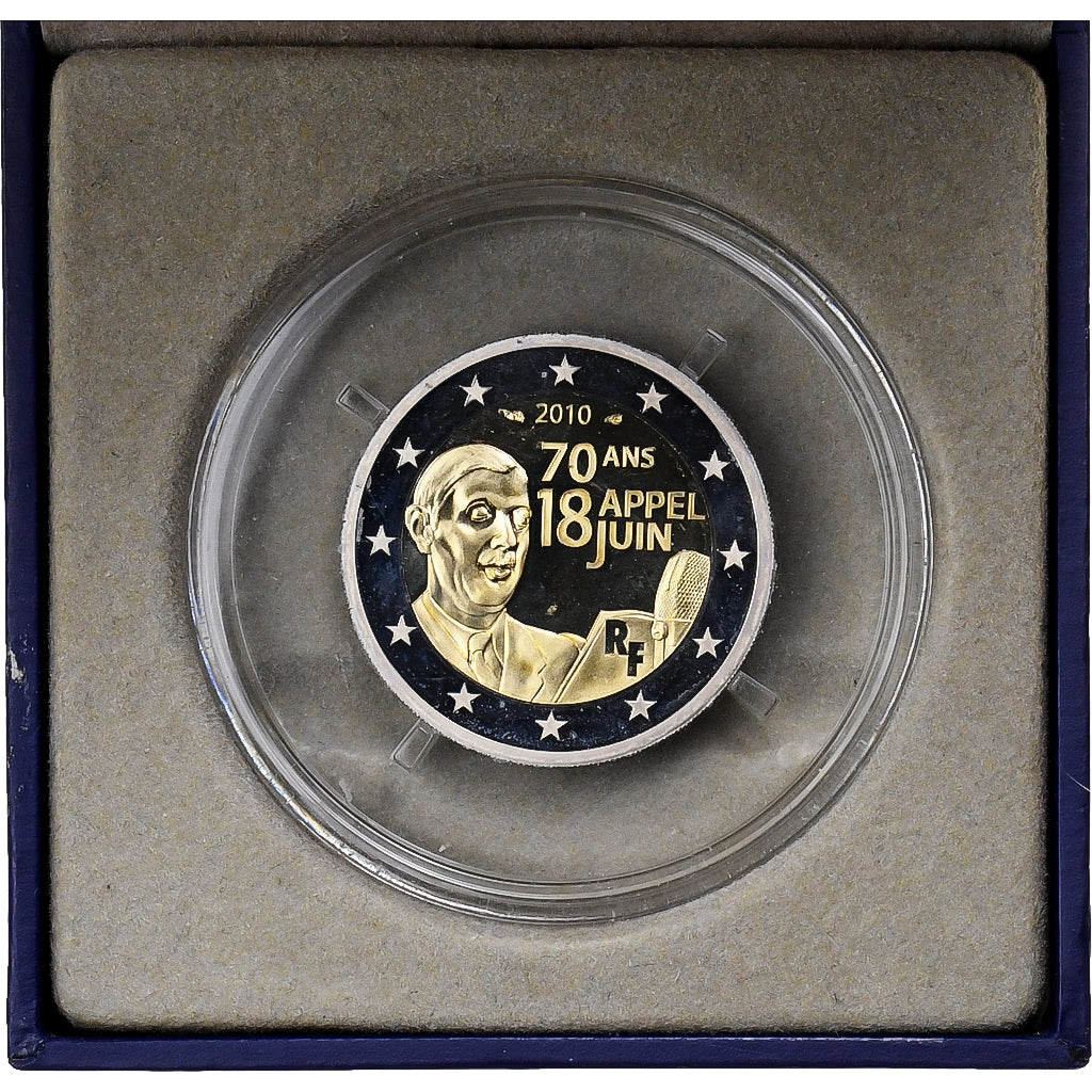 France, 2 Euro, Appel du 18 juin, BE, 2010, MDP, Bimétallique, FDC