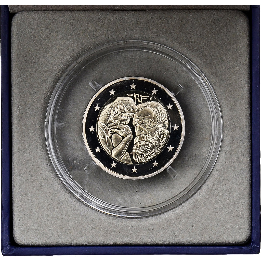 France, 2 Euro, Auguste Rodin, Proof, 2017, MDP, Bimetallic, MS(65-70)