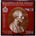 San Marino, 2 Euro, Bartolomeo Borghesi, Coin card, 2004, Rome, Bimetallic